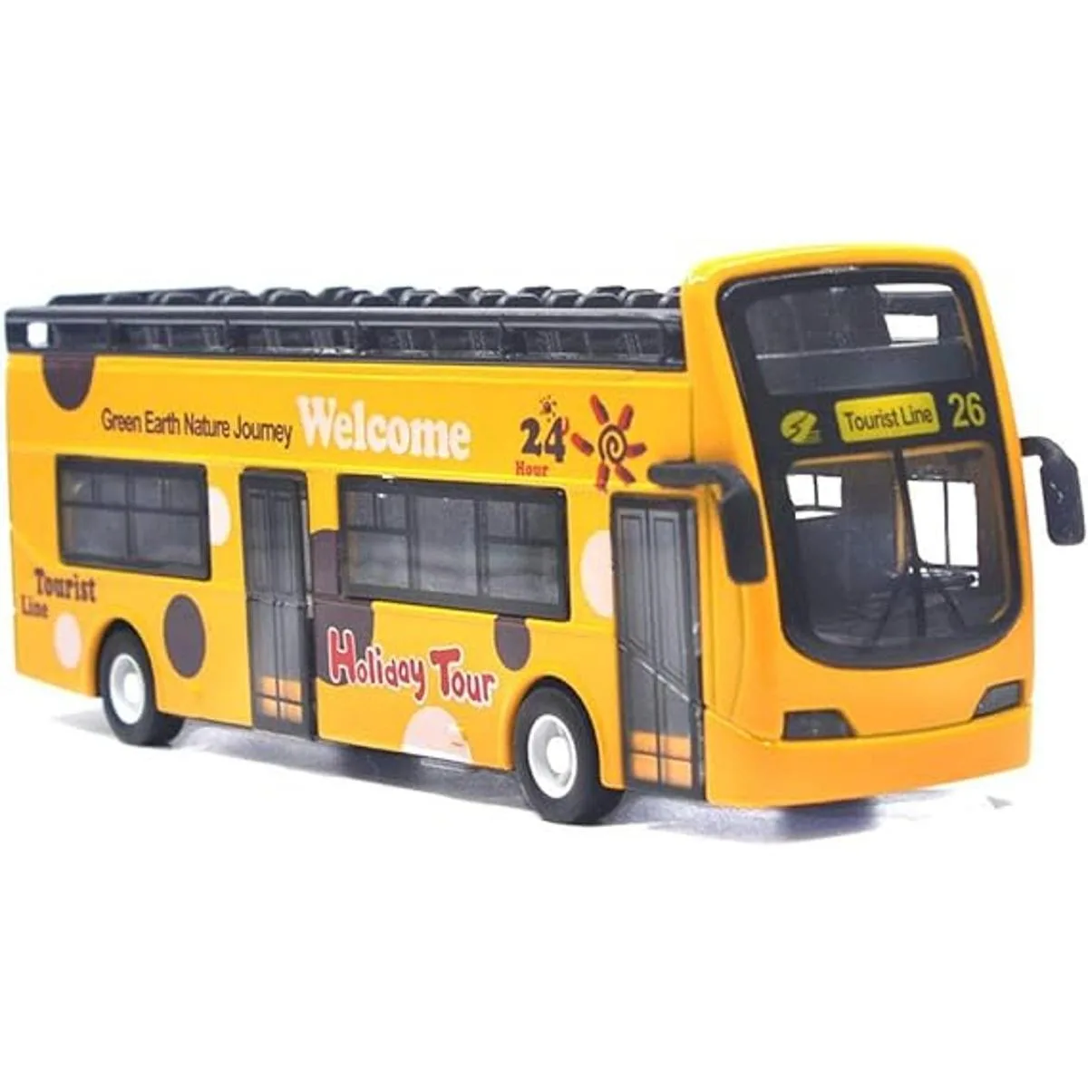 Ailejia Autobús de juguete turístico de doble piso con