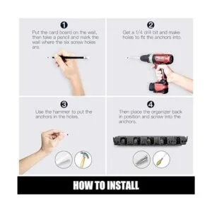 Imillet 2 organizadores para fregona y escoba para la