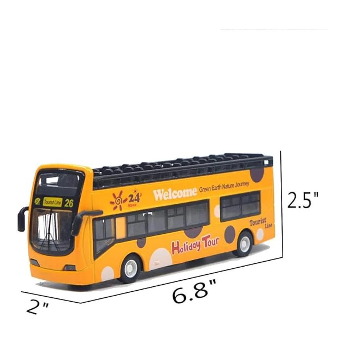 Ailejia Autobús de juguete turístico de doble piso con