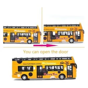 Ailejia Autobús de juguete turístico de doble piso con