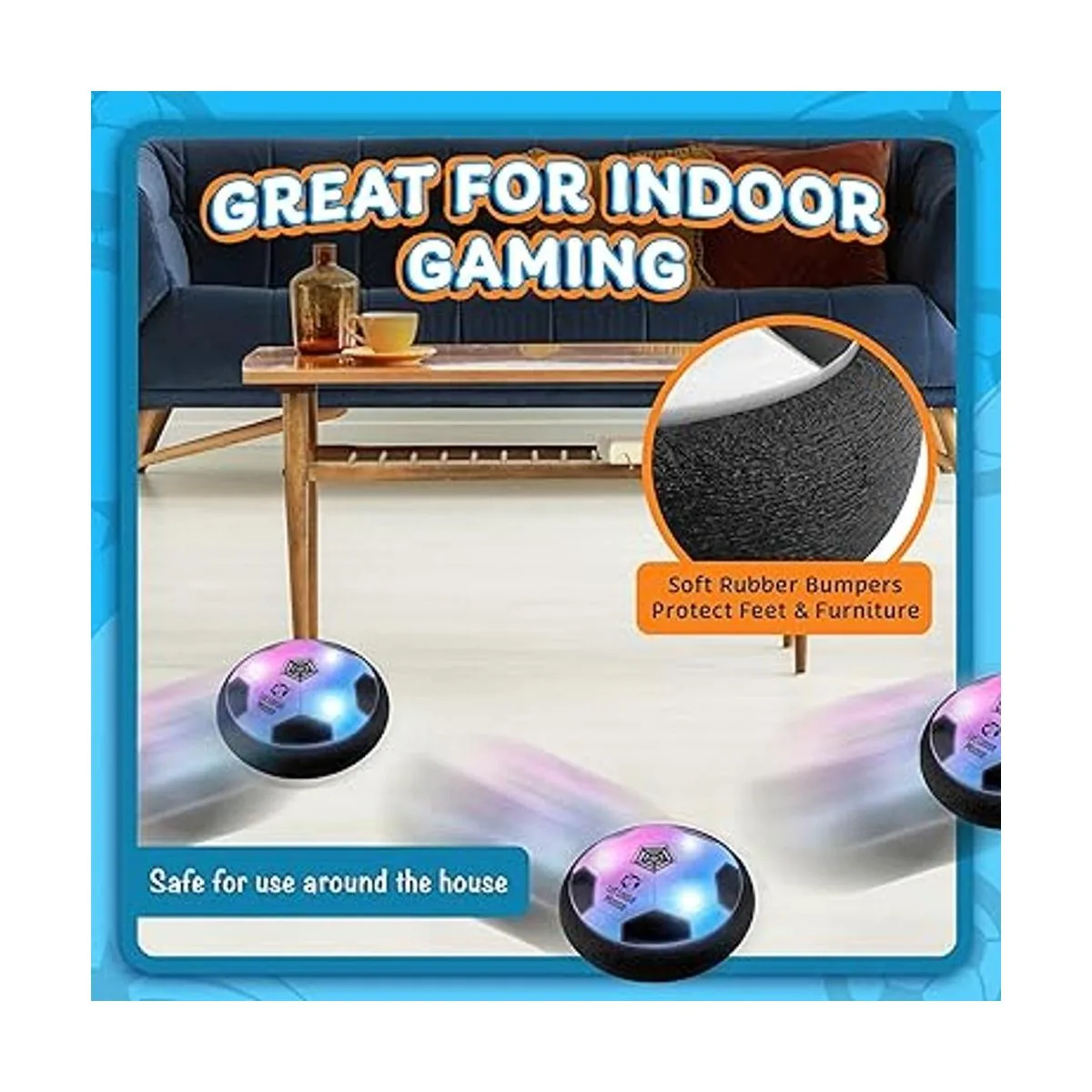 Juego de 2 pelotas de fútbol LLMoose Hover con luces LED y_5