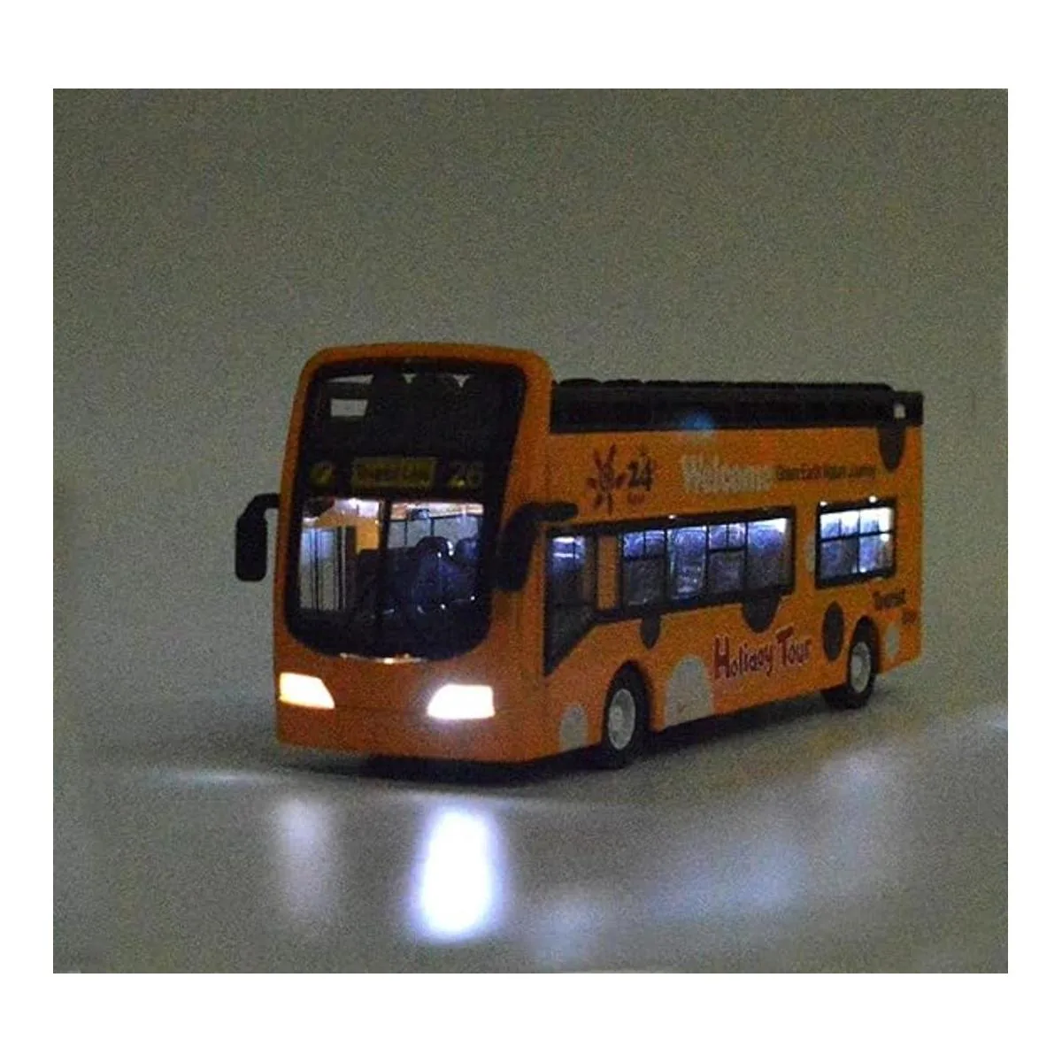 Ailejia Autobús de juguete turístico de doble piso con