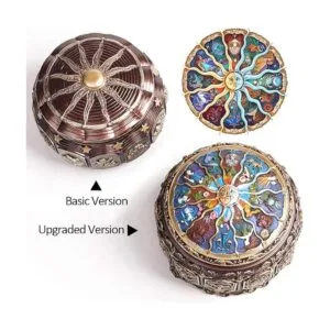 Briskfeel Caja de música vintage con constelaciones luces