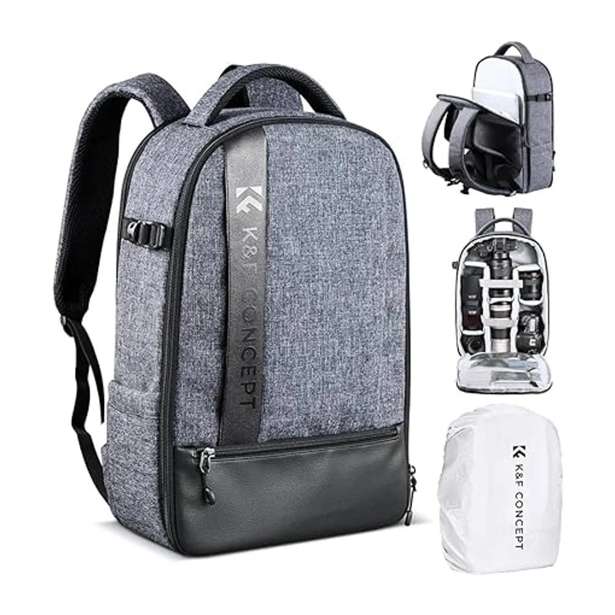 KF Concept Mochila de cámara profesional Gris2 L_1