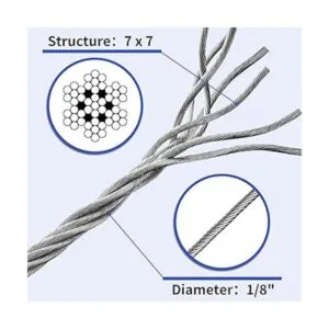 LuckIn Cable de barandilla de cubierta de 18 pulgadas con_3
