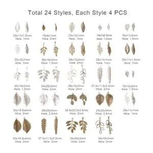 PH PandaHall 14 estilos de dijes de hoja de árbol 96