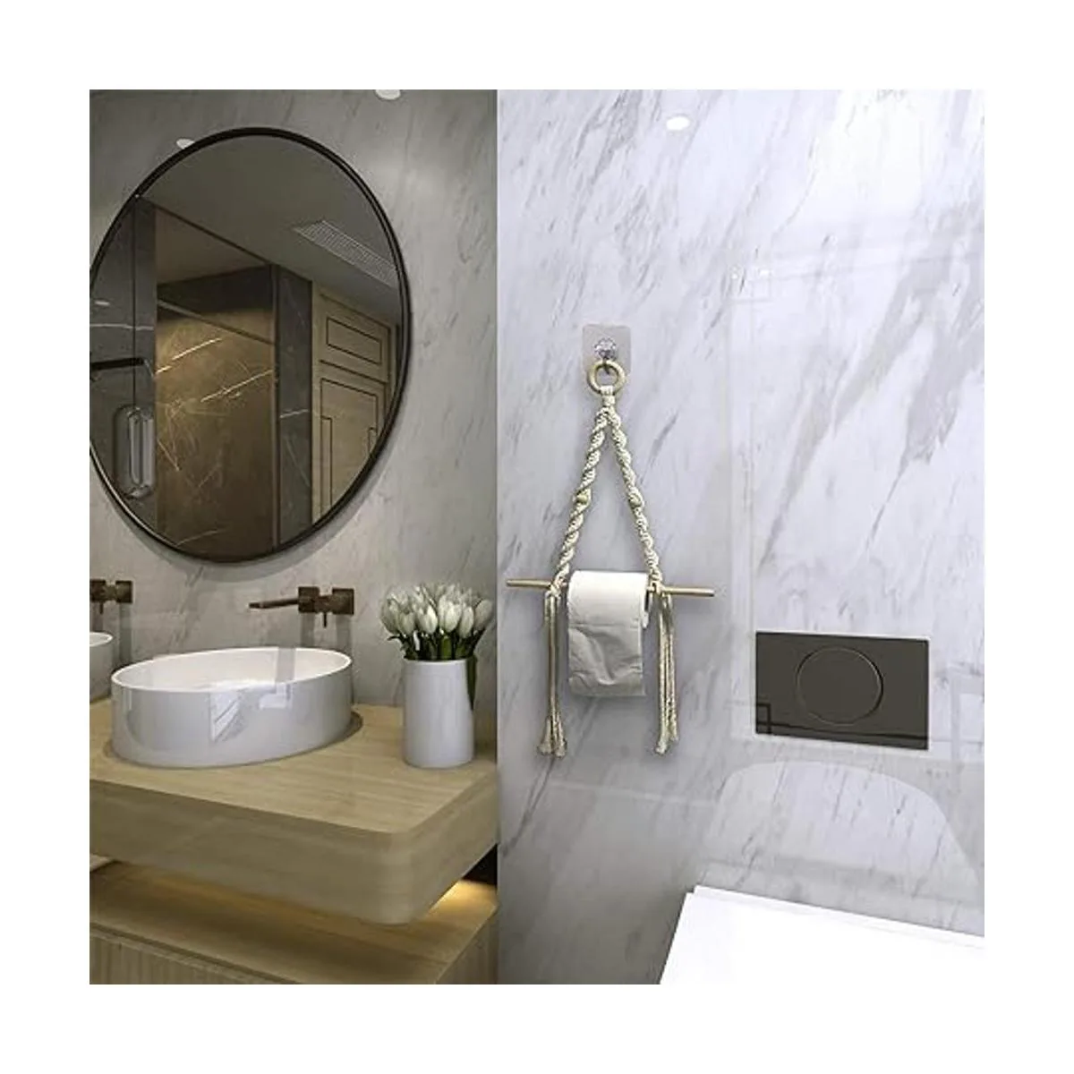 Toallero de papel bohemio toalla de papel de macramé para