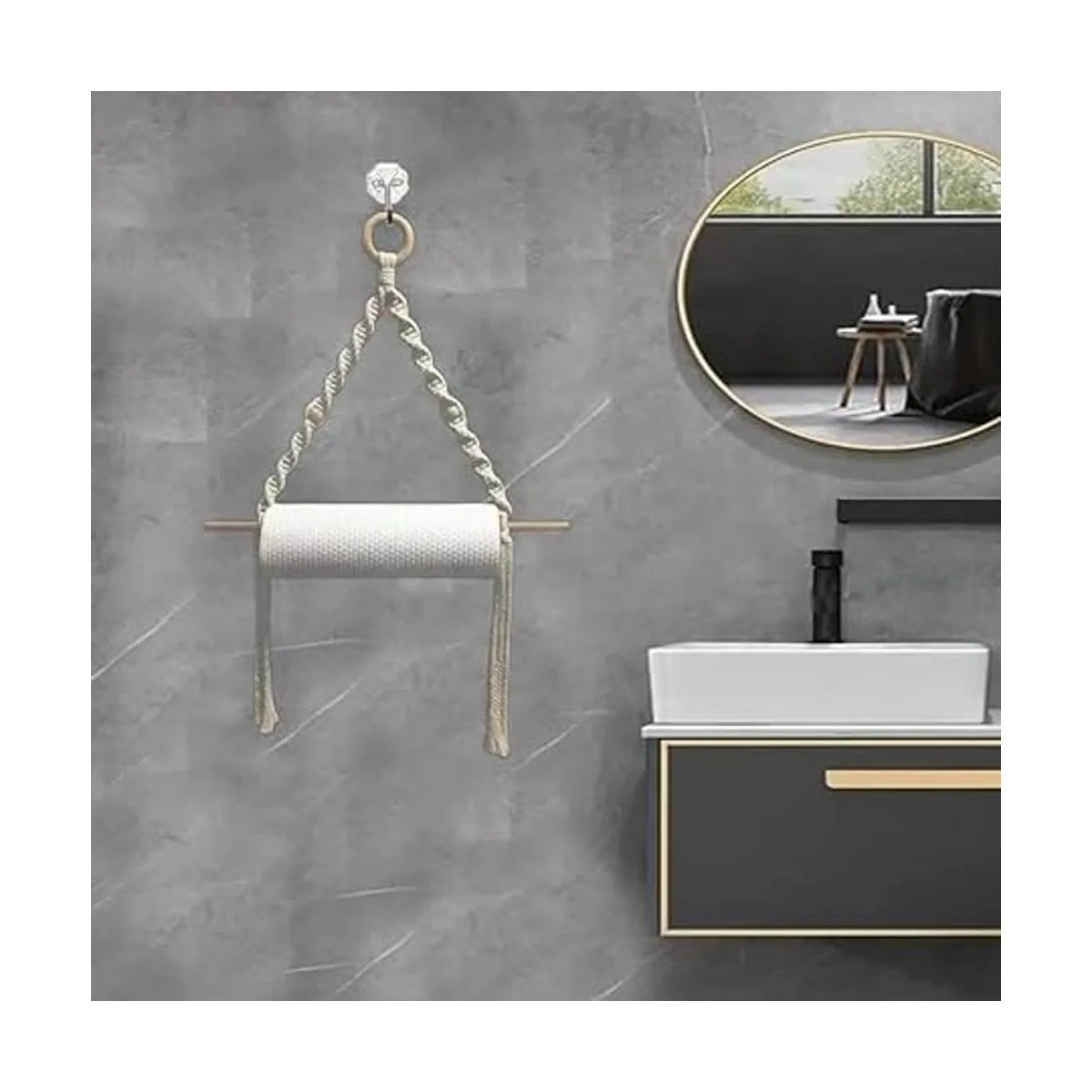 Toallero de papel bohemio toalla de papel de macramé para