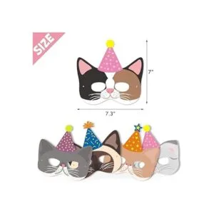 12 paquetes de máscaras de fiesta para gatos y gatitos con_3