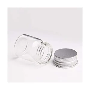 12 botellas vacías de vidrio transparente con tapón de_3