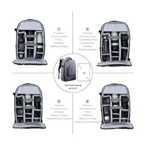 KF Concept Mochila de cámara profesional Gris2 L_3