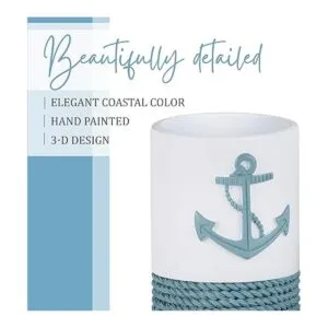 Tide and Tales Juego de accesorios de baño náuticos de 4