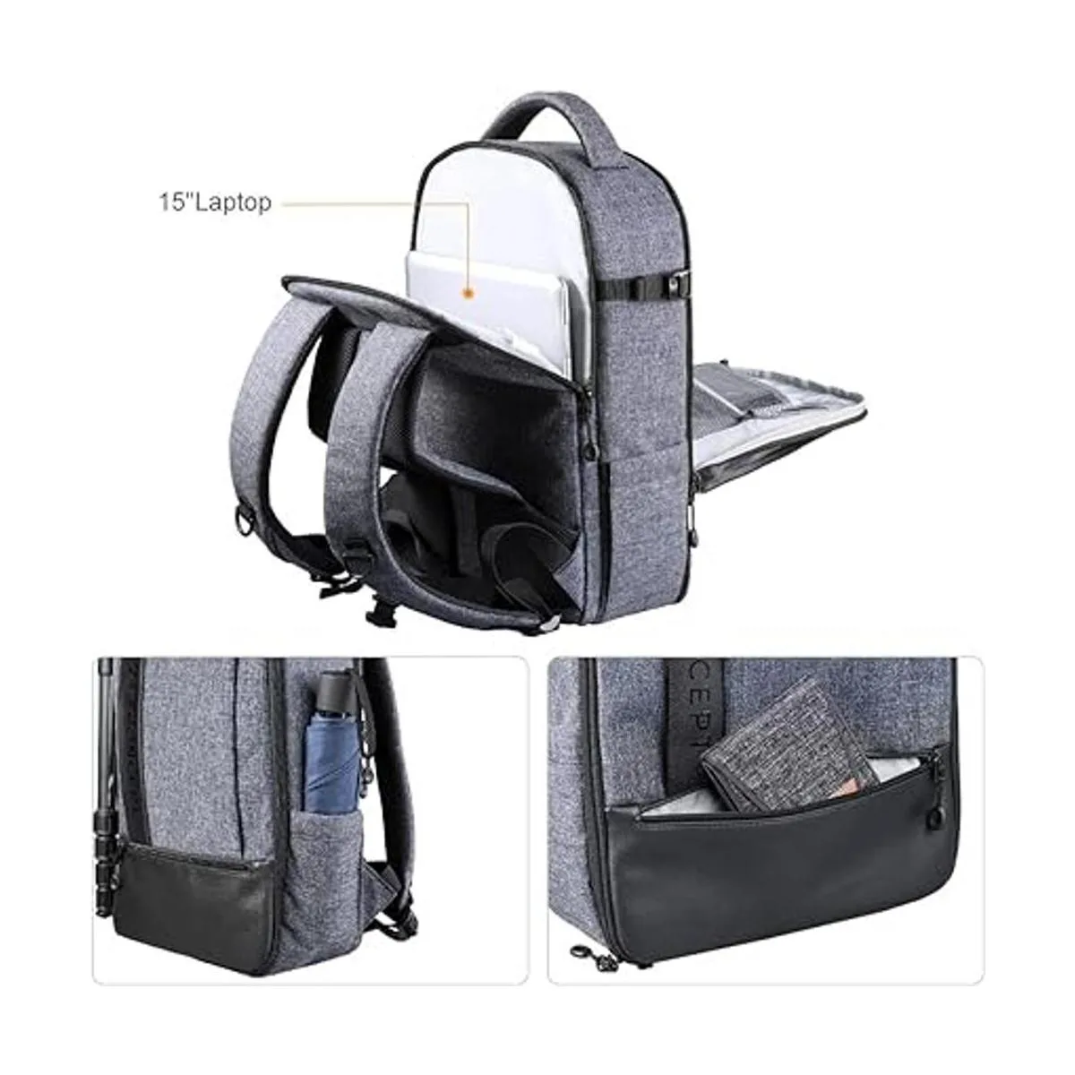 KF Concept Mochila de cámara profesional Gris2 L_4