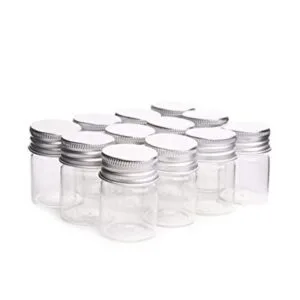 12 botellas vacías de vidrio transparente con tapón de_1