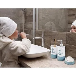 Tide and Tales Juego de accesorios de baño náuticos de 4