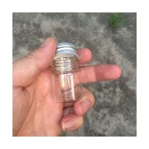 12 botellas vacías de vidrio transparente con tapón de_2