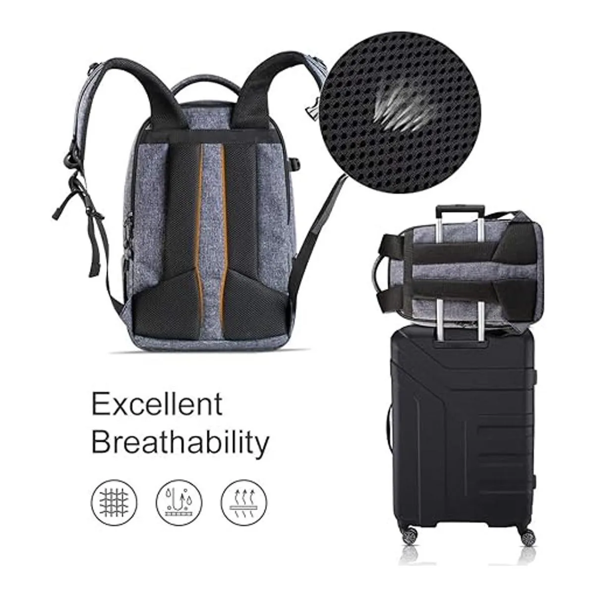 KF Concept Mochila de cámara profesional Gris2 L_6