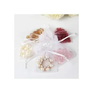 Outdoorfly 100 bolsas de organza blancas de 4 x 6 con