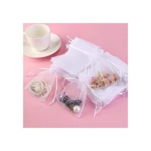 Outdoorfly 100 bolsas de organza blancas de 4 x 6 con