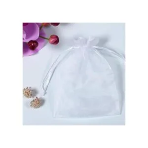 Outdoorfly 100 bolsas de organza blancas de 4 x 6 con