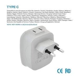 Paquete de 3 adaptadores de enchufe de viaje europeos_3