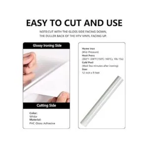 FUNKAKA Rollos de vinilo HTV de vinilo blanco para_2