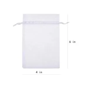 Outdoorfly 100 bolsas de organza blancas de 4 x 6 con