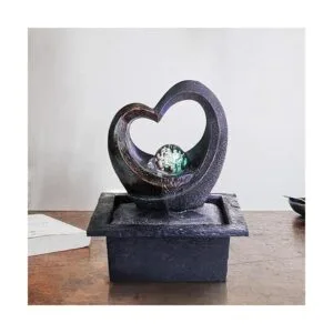 Ferrisland Fuente Zen de jardín de agua de mesa con luz_3