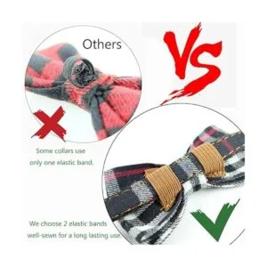 Collar de gato con campana y corbatín diseño a cuadros