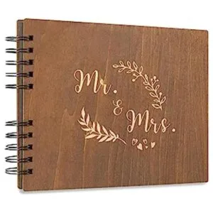 Creawoo lbum de invitados de madera MrMrs de 11_1