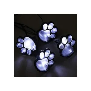Juego de 4 luces solares LED con estampado de patas para_2