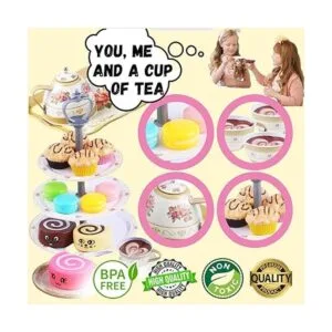 Juego de fiesta de té para niñas pequeñas 39 piezas de_6