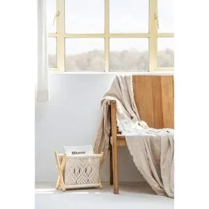 Mkono Macramé Revistero bohemio cesta de almacenamiento_2