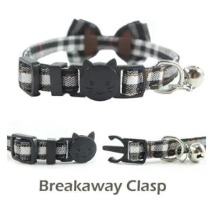 Collar de gato con campana y corbatín diseño a cuadros