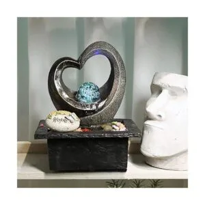 Ferrisland Fuente Zen de jardín de agua de mesa con luz_6