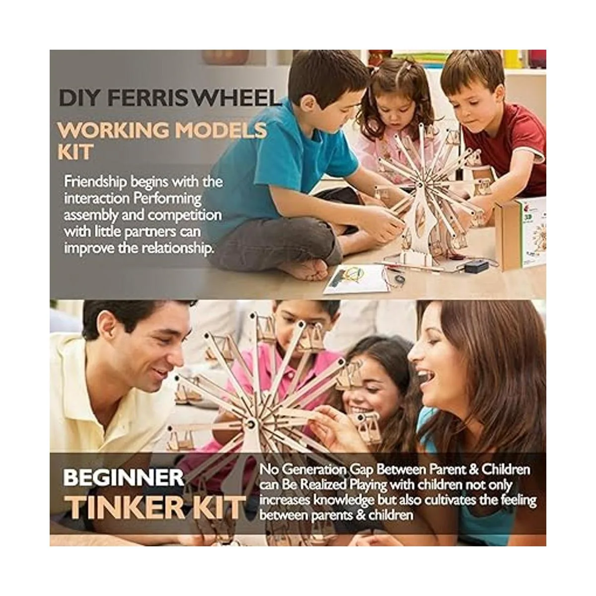 Kits de modelos de ruedas de noria de madera para adultos_5