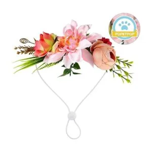 POPETPOP Diadema para perro diseño de flores