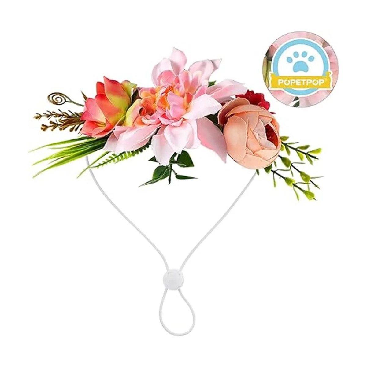 POPETPOP Diadema para perro diseño de flores