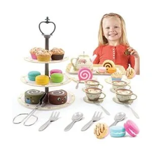 Juego de fiesta de té para niñas pequeñas 39 piezas de_1