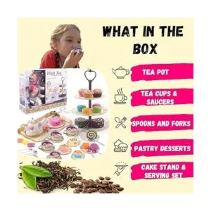 Juego de fiesta de té para niñas pequeñas 39 piezas de_2
