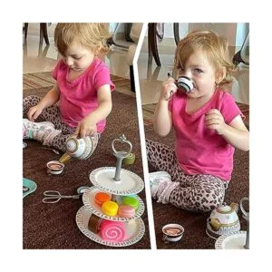 Juego de fiesta de té para niñas pequeñas 39 piezas de_4