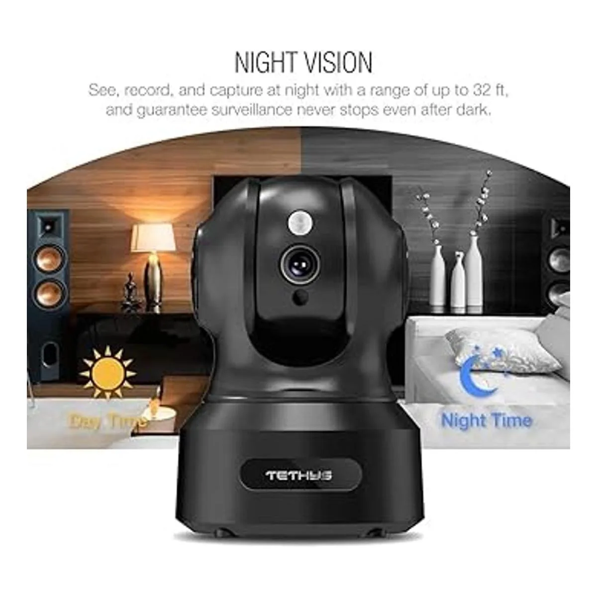 TETHYS Cámara de seguridad inalámbrica 1080P para_4