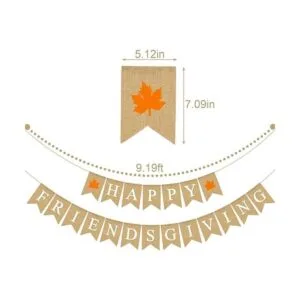 Rainlemon Cartel de arpillera de yute con hojas de arce_3