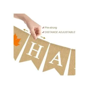 Rainlemon Cartel de arpillera de yute con hojas de arce_2