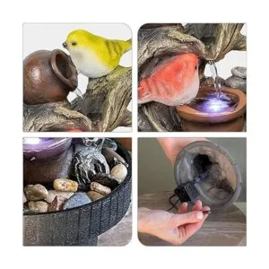 Ferrisland Fuente de mesa de pájaros cascada de escritorio_3