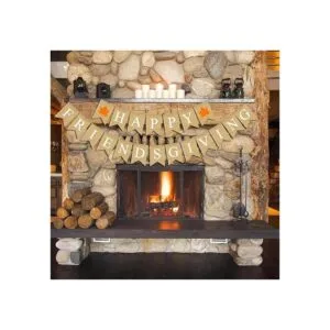 Rainlemon Cartel de arpillera de yute con hojas de arce_5