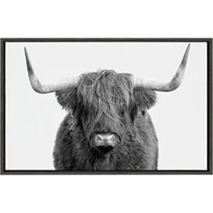 Kate and Laurel Sylvie Highland Cow Lienzo enmarcado para_1