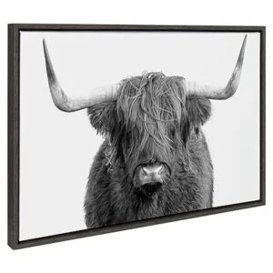Kate and Laurel Sylvie Highland Cow Lienzo enmarcado para_2