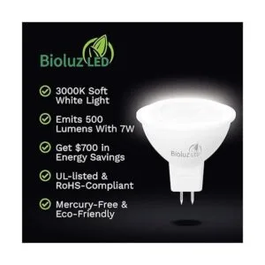 Bioluz Paquete de 6 bombillas LED MR16 de 50 W halógenas_3