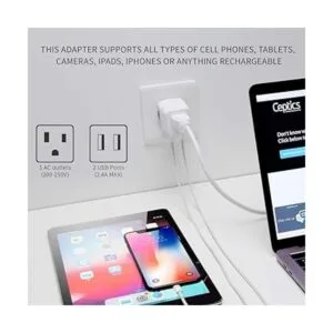 Ceptics Enchufe adaptador de viaje para Reino Unido con 2_3